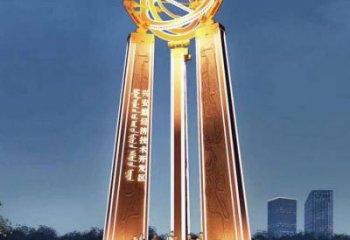 发光标示牌雕塑厂家 欧式步行街小品 大型商场不锈钢标示牌雕塑