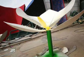 喷漆兰花雕塑厂家 中式小品  现代烤漆不锈钢兰花雕塑