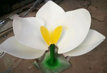 彩绘兰花雕塑厂家  中式烤漆摆件 街头不锈钢兰花雕塑厂