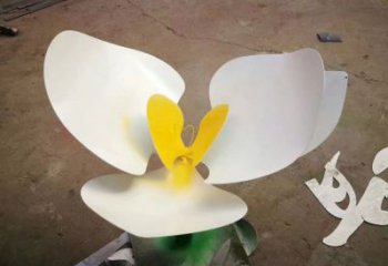 彩绘玉兰花雕塑厂家 公园摆件 街头不锈钢玉兰花雕塑厂