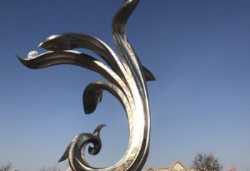 抽象玉兰花雕塑厂家  公园花卉小品  户外不锈钢玉兰花雕塑厂