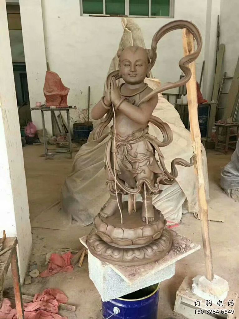 喷漆金童玉女雕塑厂家 中式小品 大型金童玉女雕塑 喷漆金童玉女雕塑厂家 中式小品 大型金童玉女雕塑