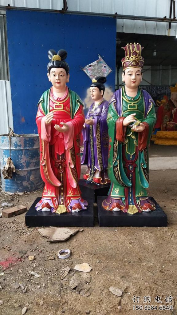 仿古金童玉女雕塑厂家 彩绘小品 大型金童玉女雕塑 仿古金童玉女雕塑厂家 彩绘小品 大型金童玉女雕塑