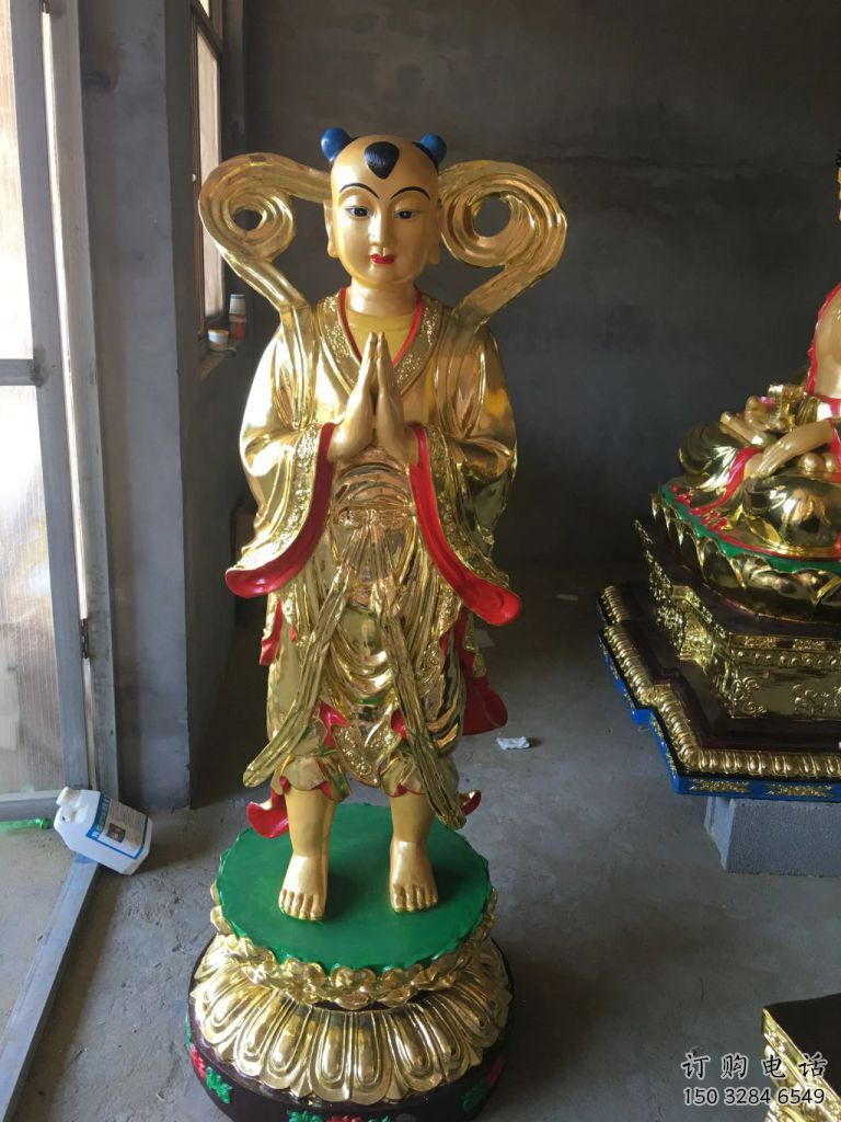 镀金金童玉女雕塑厂家 铸造摆件 大型金童玉女雕塑 镀金金童玉女雕塑厂家 铸造摆件 大型金童玉女雕塑