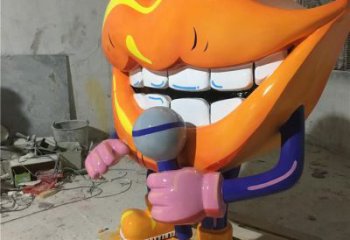 彩绘嘴唇雕塑厂家  现代摆件 街头不锈钢嘴唇雕塑厂