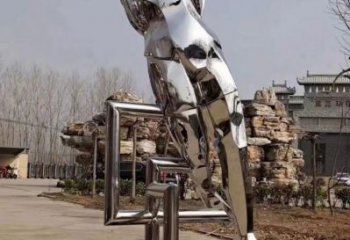 创意飞跃雕塑厂家  校园小品  大型不锈钢飞跃雕塑