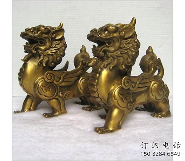 仿古貔貅雕塑厂家  铸造广场小品 户外喷漆貔貅雕塑摆件