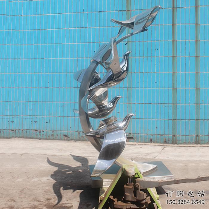创意群鸟雕塑厂家 镜面小品 公园不锈钢群鸟雕塑厂 创意群鸟雕塑厂家 镜面小品 公园不锈钢群鸟雕塑厂