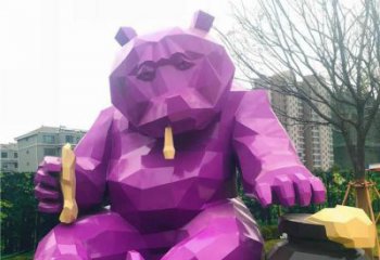 异形北极熊雕塑厂家 现代小品 切面北极熊雕塑厂