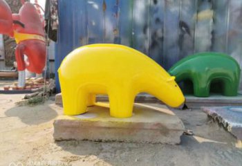 抽象北极熊雕塑厂家  公园小品 烤漆北极熊雕塑摆件