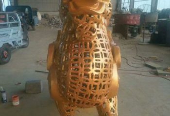 镂空貔貅雕塑厂家  烤漆小品 步行街貔貅雕塑厂