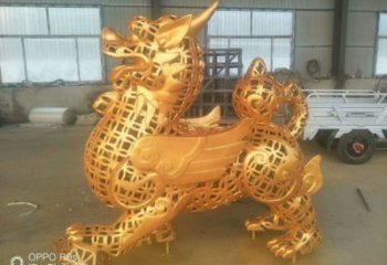 大型貔貅雕塑厂家  镂空铸造小品  户外貔貅雕塑摆件