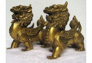 仿古貔貅雕塑厂家  铸造广场小品 户外喷漆貔貅雕塑摆件