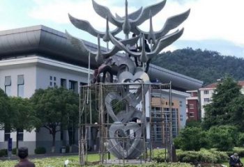 锻造群鸟雕塑厂家  抽象小品 户外不锈钢群鸟雕塑摆件