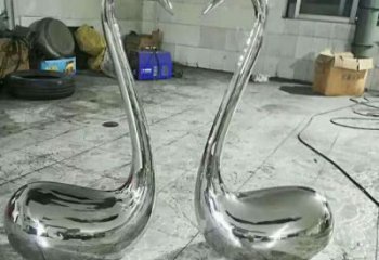 广场家禽雕塑厂家  公园小品  镜面不锈钢家禽雕塑摆件
