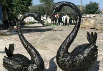 仿古家禽雕塑厂家 草地小品 房地产不锈钢家禽雕塑摆件
