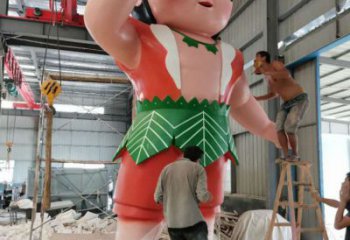 彩绘葫芦娃雕塑