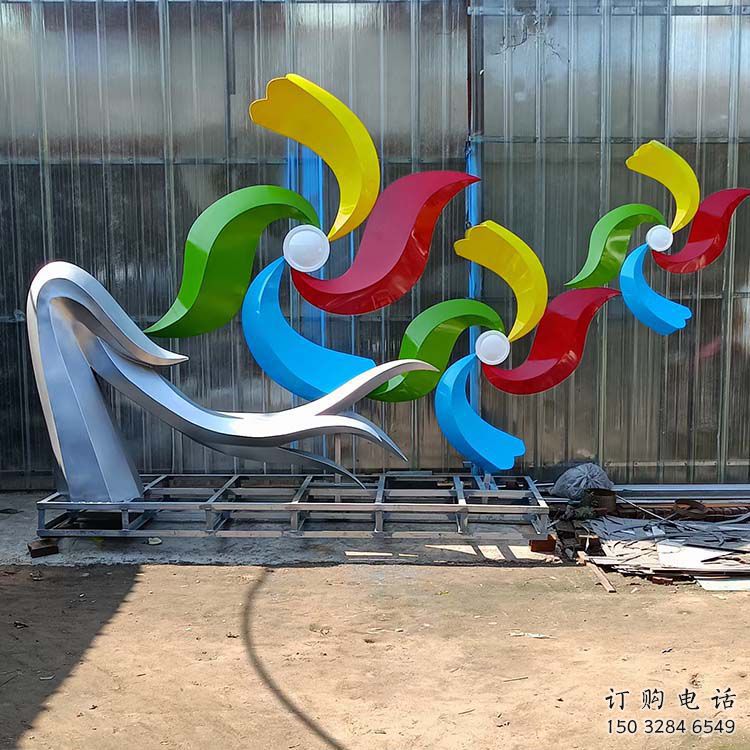 彩虹雕塑，不锈钢彩虹雕塑制作厂家