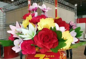 国庆节摆件 花篮雕塑厂家 不锈钢材质制作
