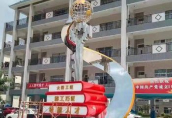 房地产别墅区书籍雕塑厂家 宣传主题不锈钢雕塑