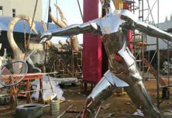 体育运动人物雕塑厂家 女孩跑步不锈钢雕塑制作