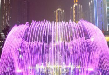 喷泉雕塑厂家，彩色灯光水景，不锈钢灯光喷泉雕塑厂家