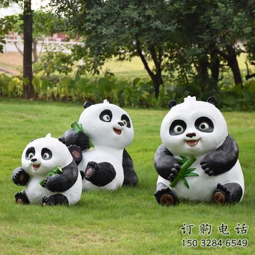 创意熊猫雕塑制作 步行街店门口雕塑 影视剧小品雕塑