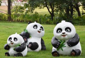 创意熊猫雕塑制作 步行街店门口雕塑 影视剧小品雕塑