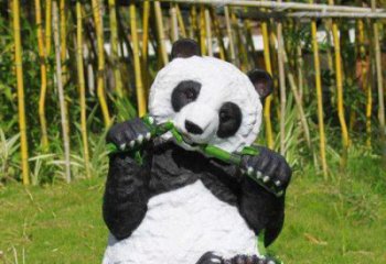 店门口熊猫雕塑供应 创意动漫雕塑 仿真雕塑摆件