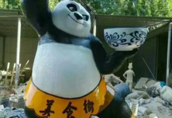 仿真熊猫雕塑加工 店门口园林雕塑 卡通动物小品