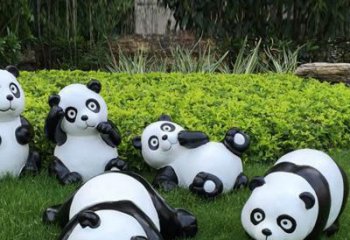公园熊猫雕塑供应 酒店门口雕塑 彩绘雕塑摆件
