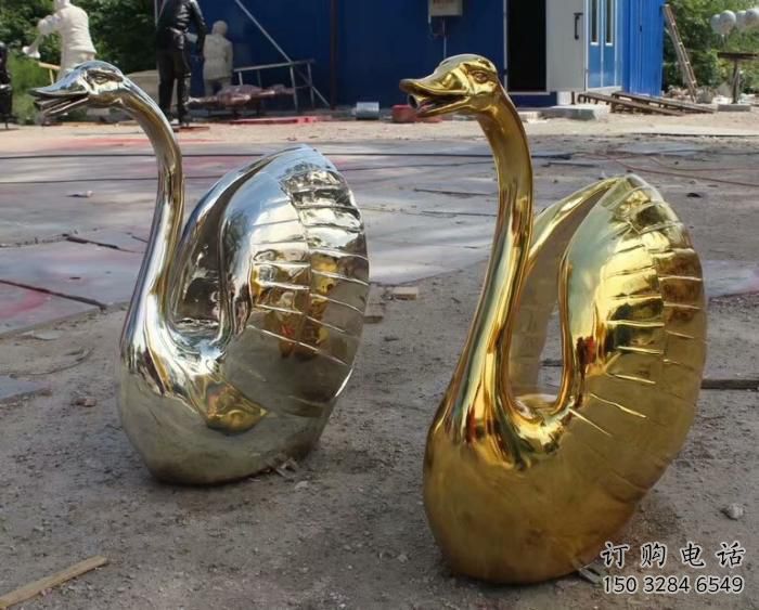 指用创意天鹅雕塑 步行街店门口雕塑 家禽小品