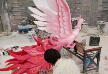 供应公园凤凰雕塑厂家 酒店门口雕塑 彩绘摆件