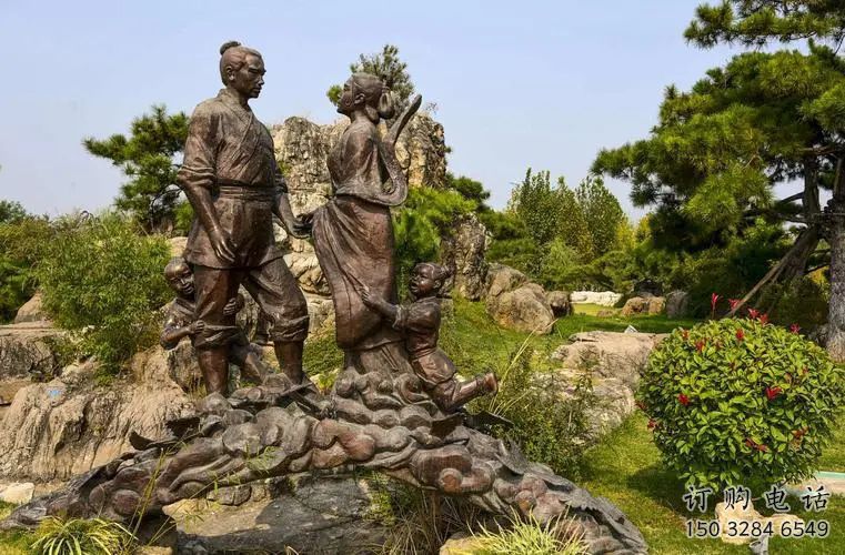 商场牛郎织女雕塑 神话不锈钢雕塑 店门口小品 商场牛郎织女雕塑 神话不锈钢雕塑 店门口小品