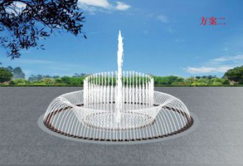选用喷泉雕塑，灯光数控效果，公园广场大型喷泉雕塑