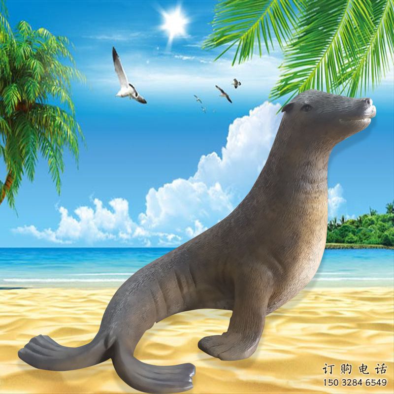 公园海豹雕塑价格 酒店门口雕塑 彩绘摆件