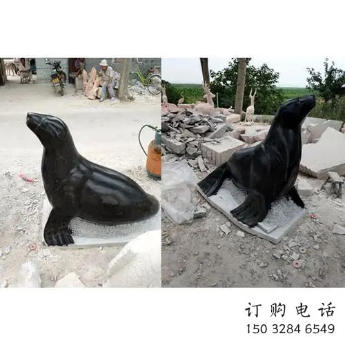 指用广场海豹雕塑 公园仿真雕塑 抽象摆件