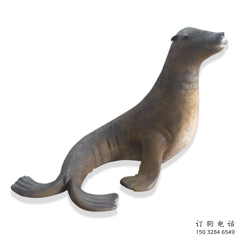 门口海豹雕塑加工 售楼处仿真雕塑 彩绘小品