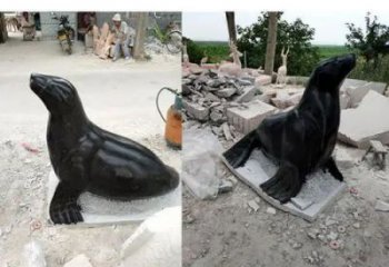 指用广场海豹雕塑 公园仿真雕塑 抽象摆件