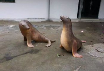 商业街海豹雕塑订购 售楼处雕塑 海洋生物摆件