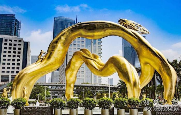 广东校园鸟类雕塑，仿真主题，镀金工艺