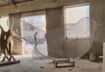 海南街道鸟类雕塑，动物小品，剪影工艺