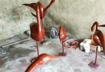 湖北庭院鸟类雕塑，现代小品，彩绘工艺