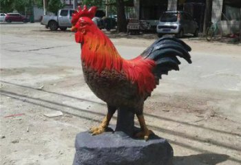 河南售楼部小鸡雕塑，家禽小品，镀铜工艺