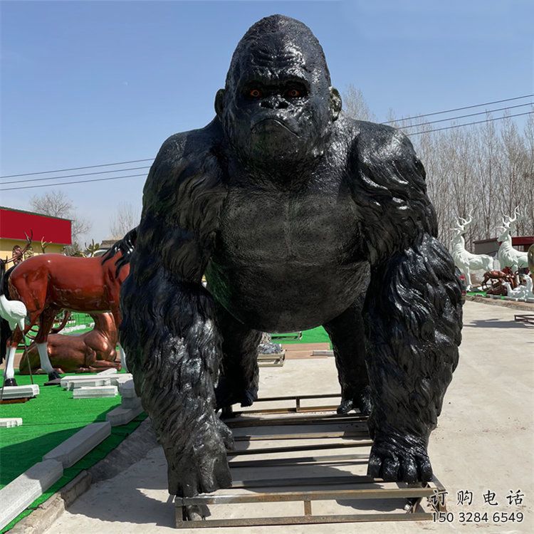 宁夏操场猩猩雕塑，公园题材，剪影工艺