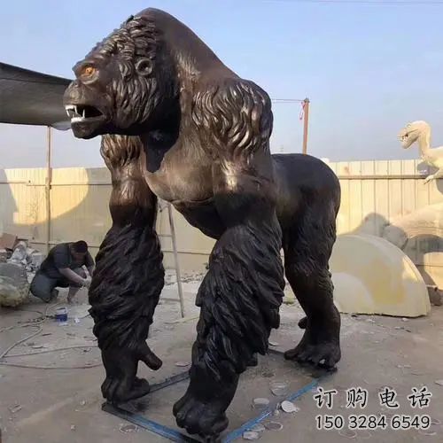 湖南抽象黑猩猩雕塑 店门口彩绘雕塑 步行街摆件