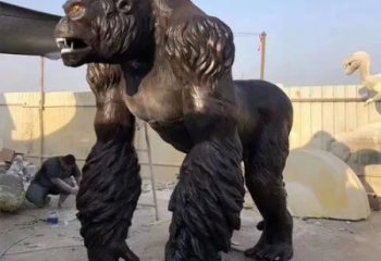 湖南抽象黑猩猩雕塑 店门口彩绘雕塑 步行街摆件