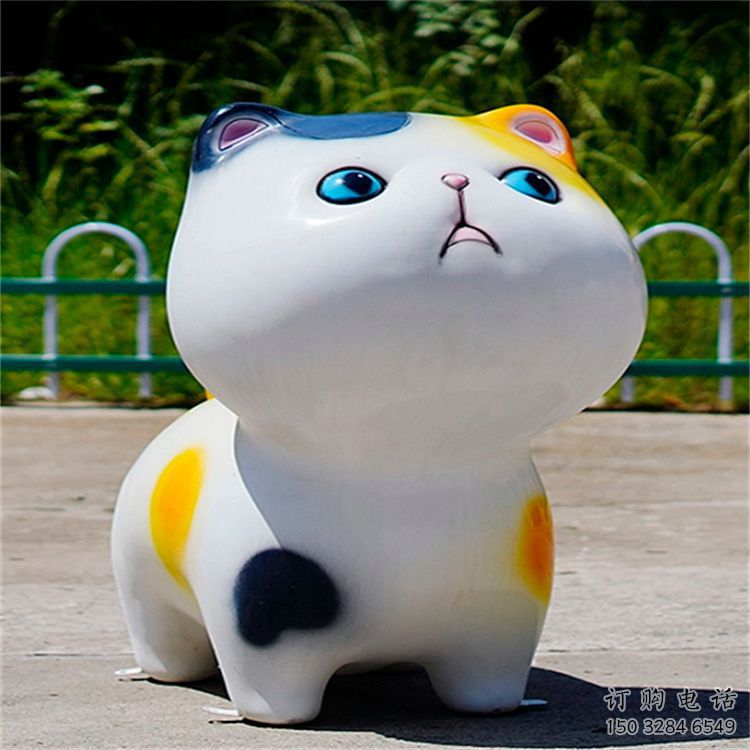 制作城市猫咪雕塑，网格体育雕塑，古铜效果