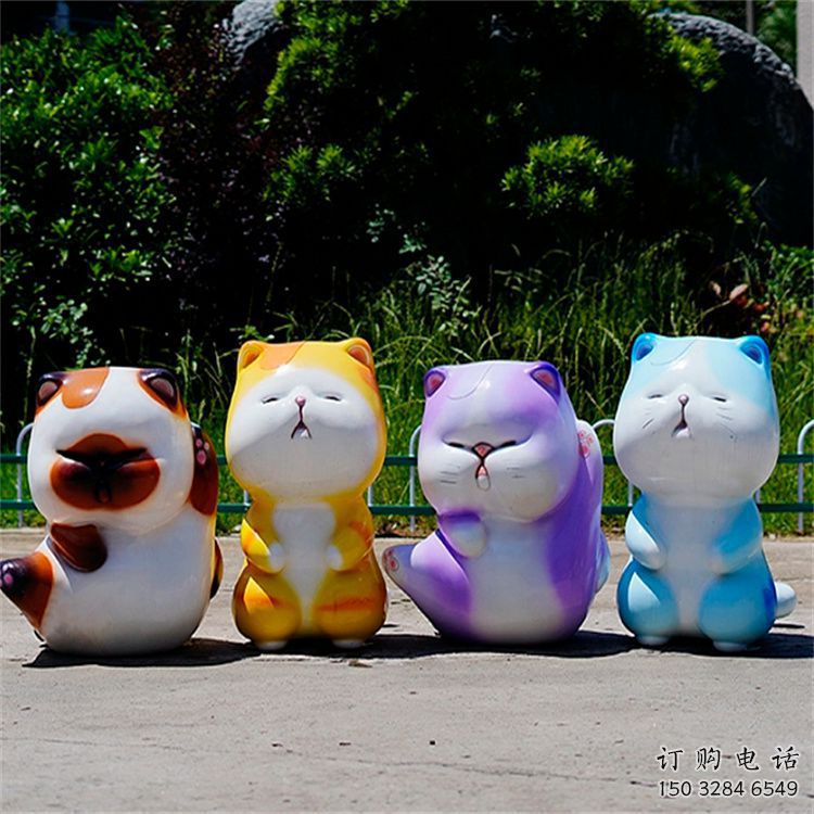 海洋馆猫咪雕塑小品，镀铜海洋雕塑，镀铜工艺
