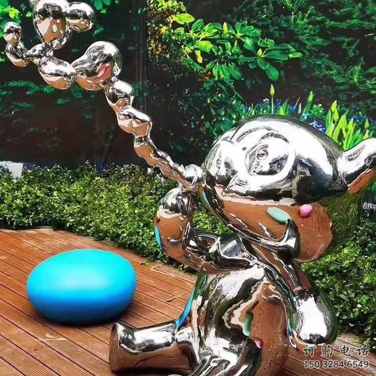 园林猫咪雕塑制作，喷漆运动雕塑，网格形式